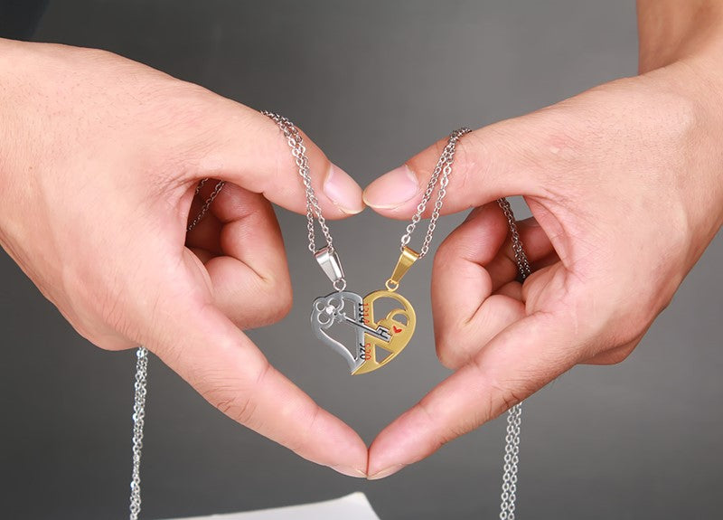 Ensemble collier pendentif amour pour saint valentin