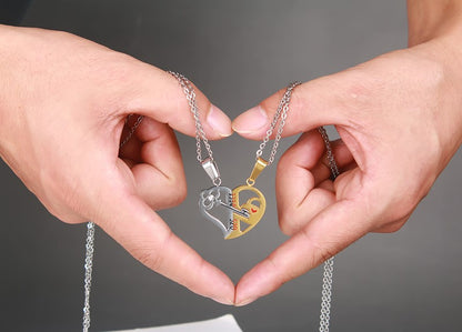 Ensemble collier pendentif amour pour saint valentin