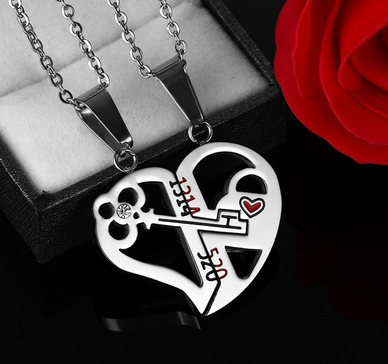 Ensemble collier pendentif amour pour saint valentin