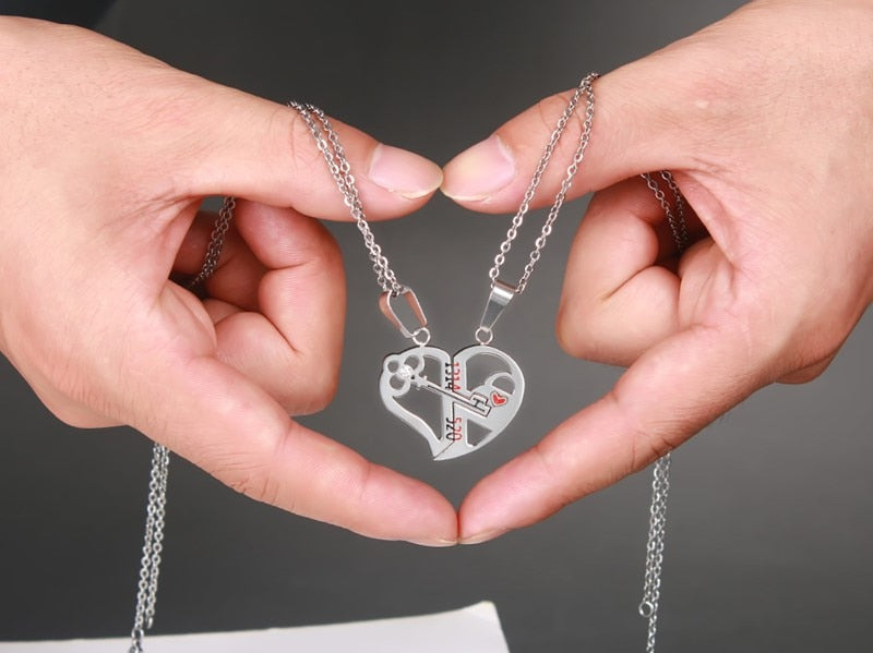 Ensemble collier pendentif amour pour saint valentin
