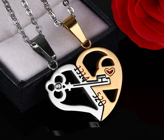 Ensemble collier pendentif amour pour saint valentin