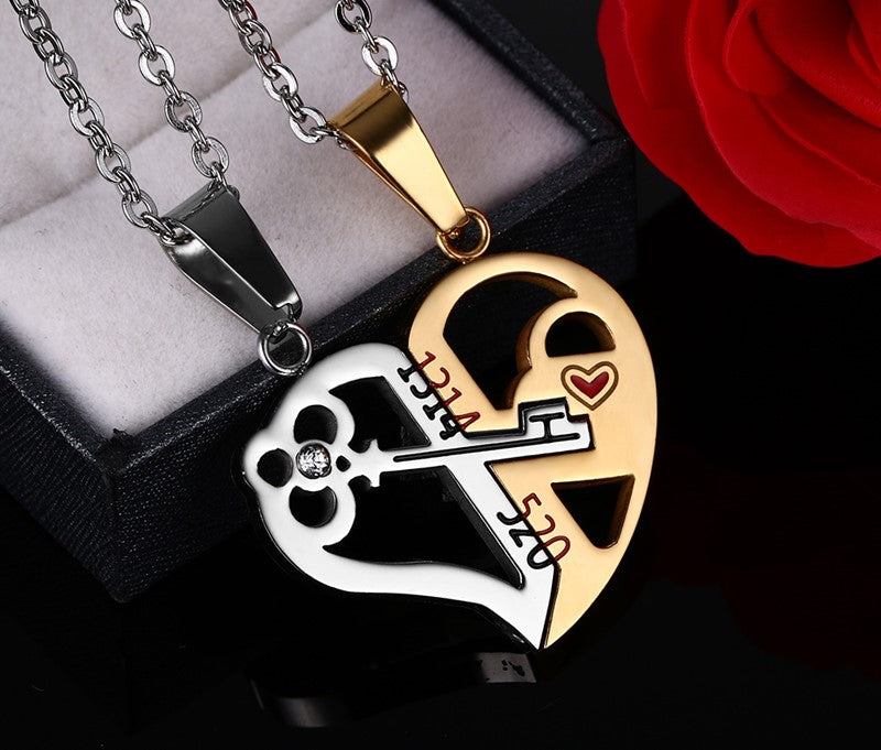 Ensemble collier pendentif amour pour saint valentin